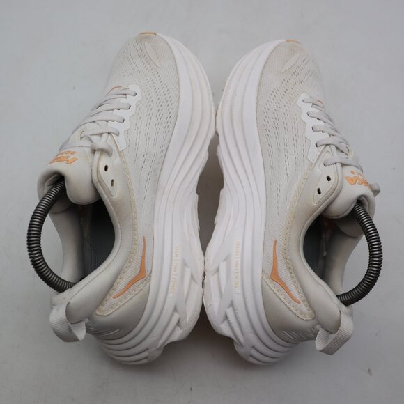 Hoka One One Bondi 8 Women's Size 8 B White Cantaloupe Athletic Running Sneakers - Picture 6 of 11